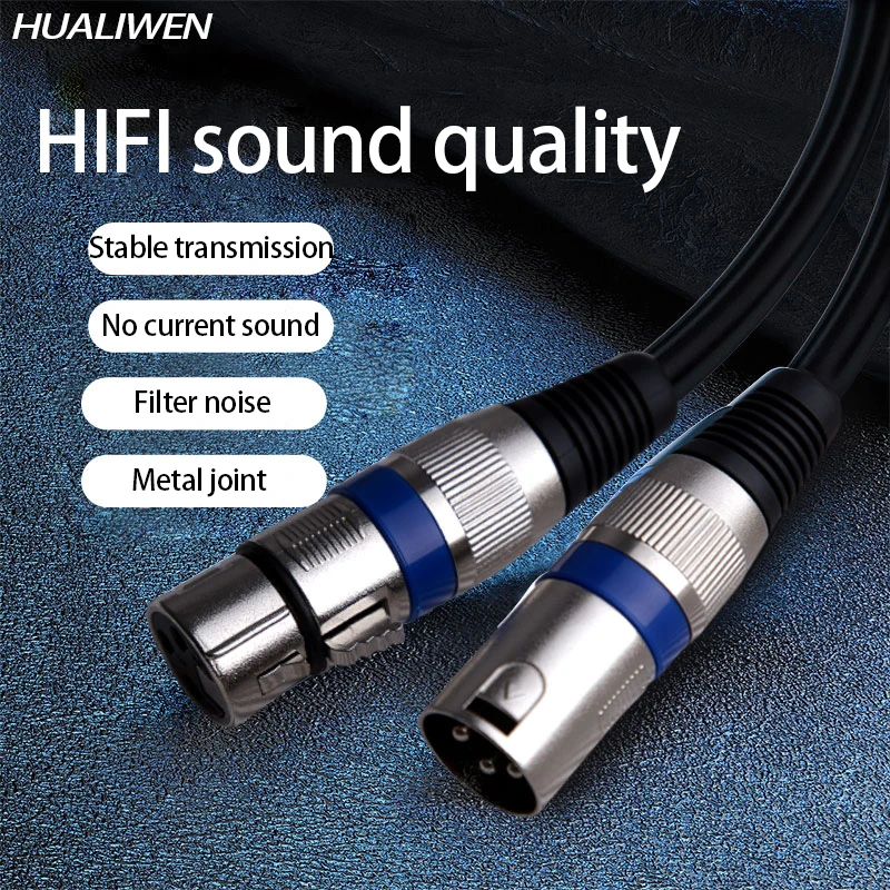 HUALIWEN XLR кабель штекер гнездо M/F 3Pin OFC аудио фольга + Плетеный экранированный для