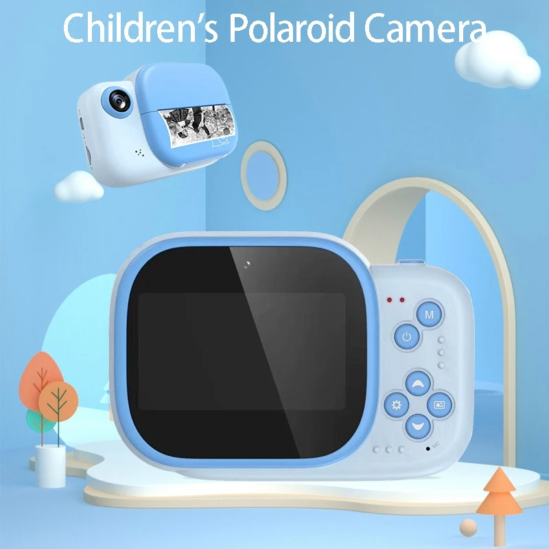 

Fun Instant Print Camera 3-Inch IPS for Kids with Print Paper Portable Creative Print Camera for Boys and Girls Gift