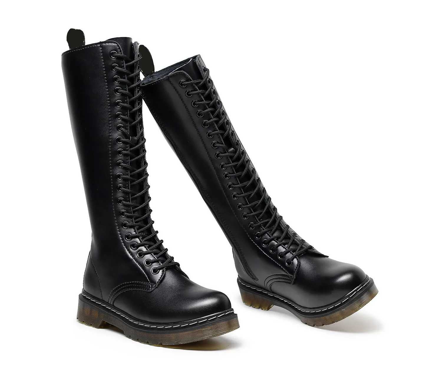 

Warm like home Size 34-40 Chunky Motorcycle Boots For Women Autumn 2019 Fashion Round Toe Lace-up Combat Boots Ladies Shoes