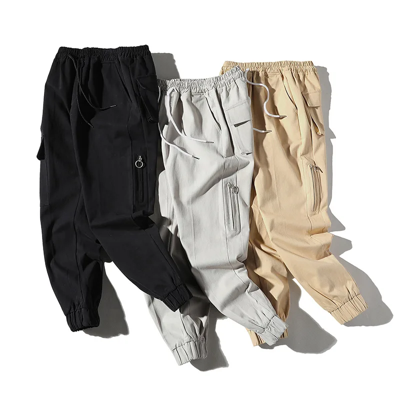 Мужские спортивные штаны для бега уличная одежда в стиле хип-хоп однотонные