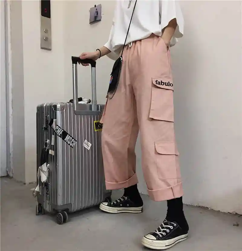 Женские брюки NiceMix в стиле хип хоп одежда карго женские шаровары модные