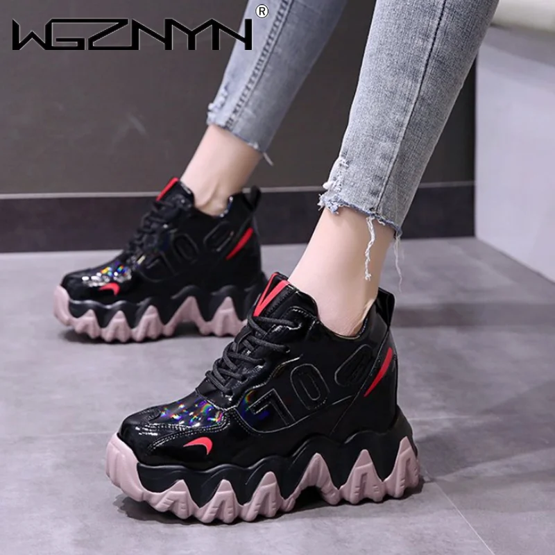

2020 Fashion Woman High Platform Sneakers Spring Autumn Female Shoes Woman Sneakers Breathable Zapatos Casual Mujer Size 35-39
