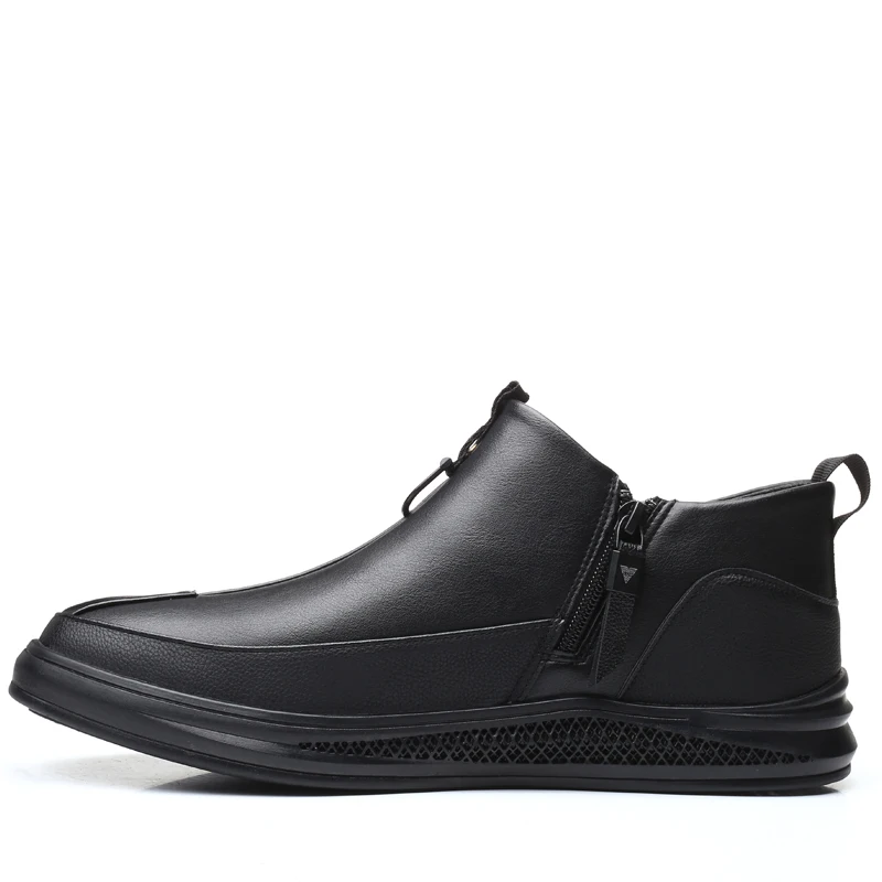 

Men's Casual Shoes Spring Men Boots Motorcycle Boots Autumn Leather Boots Male Side Zipper Autumn Fashion Men Shoes #1891