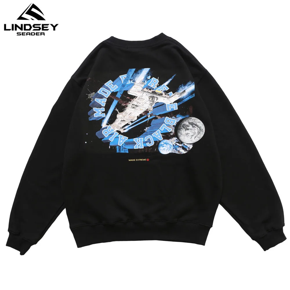 Линдси сидер космический корабль Принт толстовки с капюшоном в стиле Харадзюку