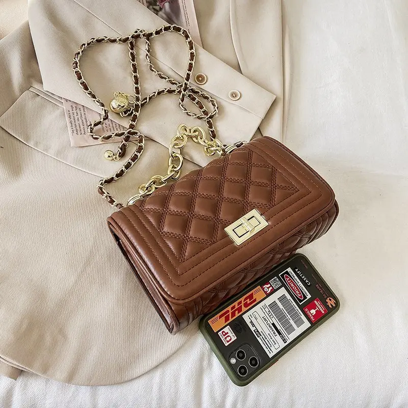 

Fashion New Shoulder Crossbody Bags for Women Luxury Chains Pu Leather Small Design Purses and Handbags Female Sac A Main Femme