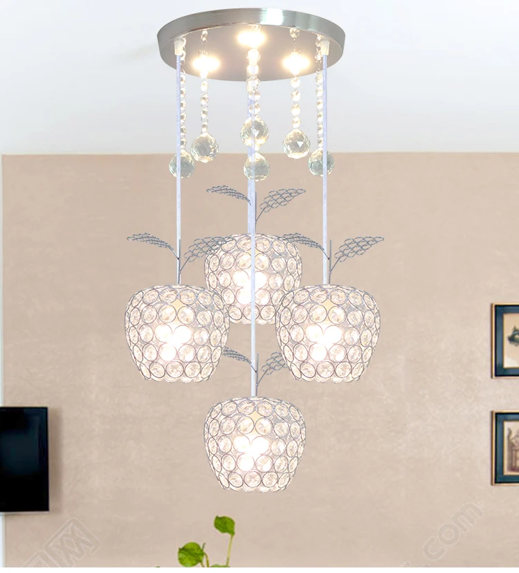 Современная Минималистичная трехсветодиодная хрустальная лампа для ресторана