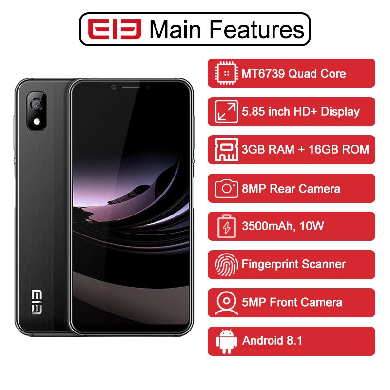 Elephone A4 5 85 ''HD + 18:9 Notch Screen мобильный телефон Android 8 1 четырехъядерный процессор