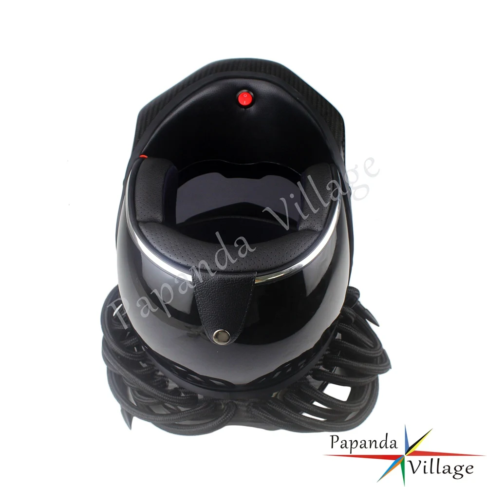Verkauf Predator Helm Eisen Mann Voller Gesicht Moto Carbon Faser Casco Krieger Ritter DOT Chopper Helme Mаски Mit Transparent Sonnenblende