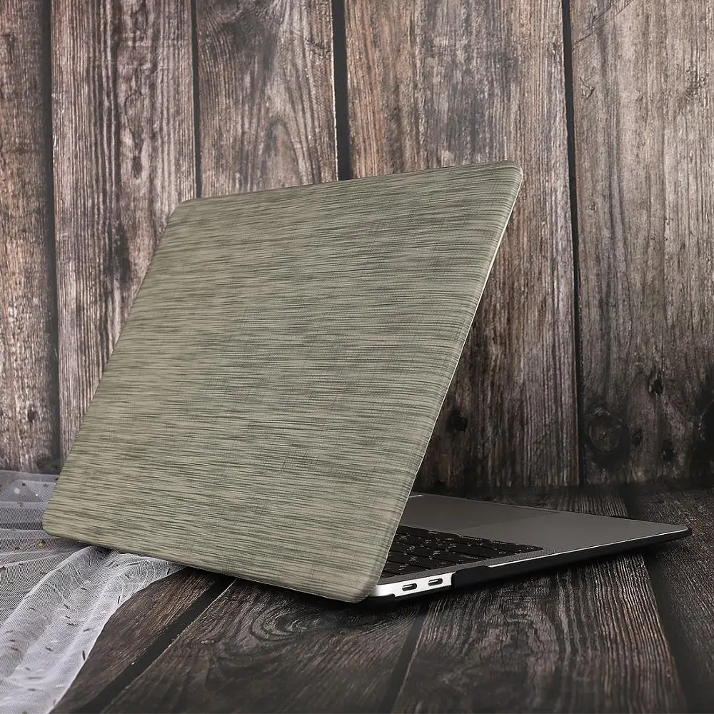 Жесткий чехол из искусственной кожи с текстурой под дерево для Macbook Air Pro 13 15