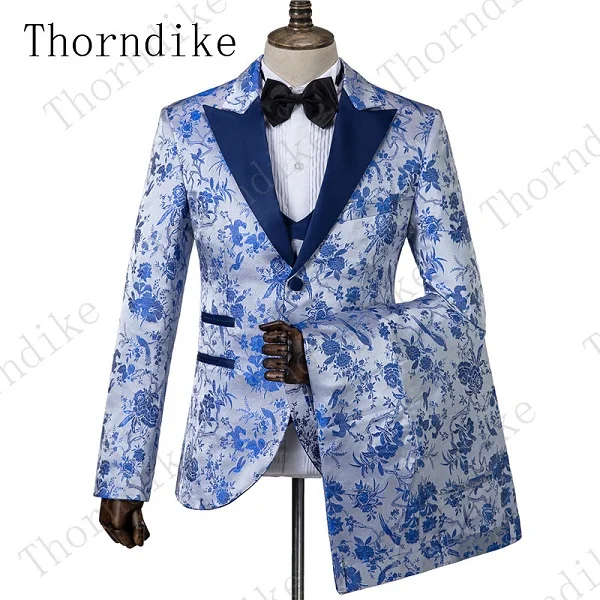 suit 2 Thorndike последний дизайн черный цветочный мужской костюм Модный узор приталенные Смокинги Костюмы из 3 предметов под заказ стиль смокинг Masculino - Цвет: suit 2
