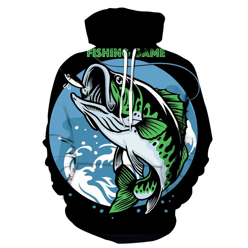 

New popular hoodies 3D fish men's and women's sweatshirts fashion print hoodies casual boys girls spring and autumn pullovers