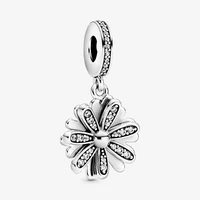 2021 trendy new 925 sterling silver beads sparkling daisy flower dangle charms fit original pandora bracelets diy jewelry lady