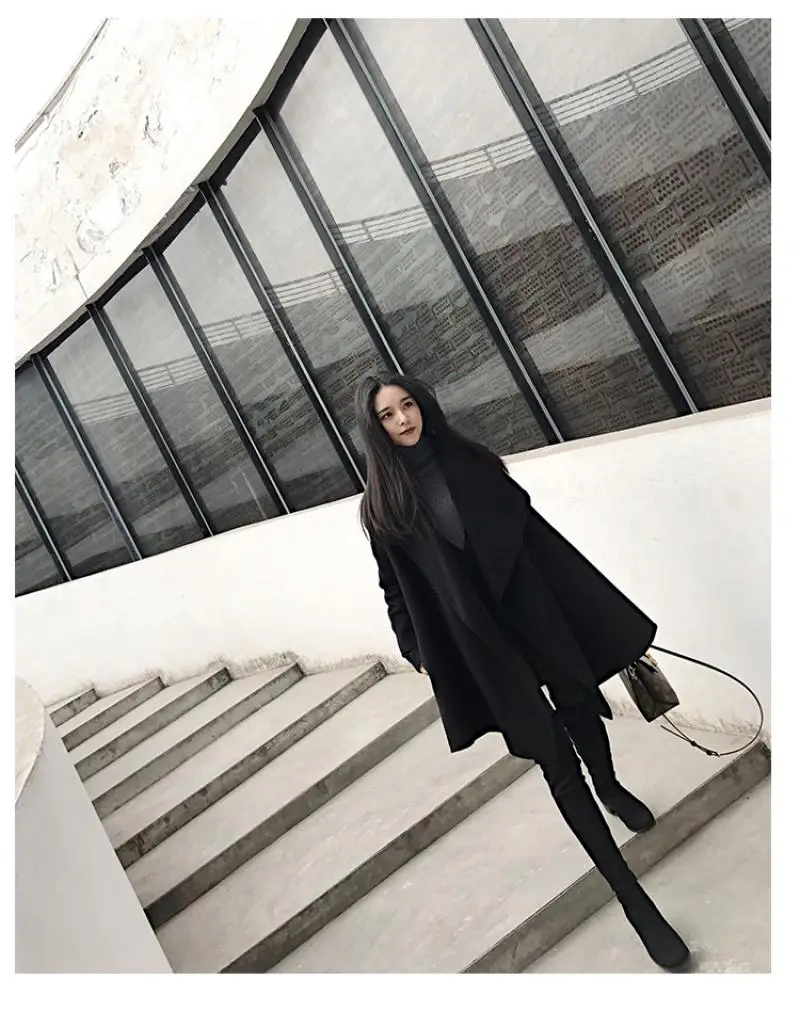 Кашемировое Женское пальто зимние свободные куртки кардиган шерстяная накидка