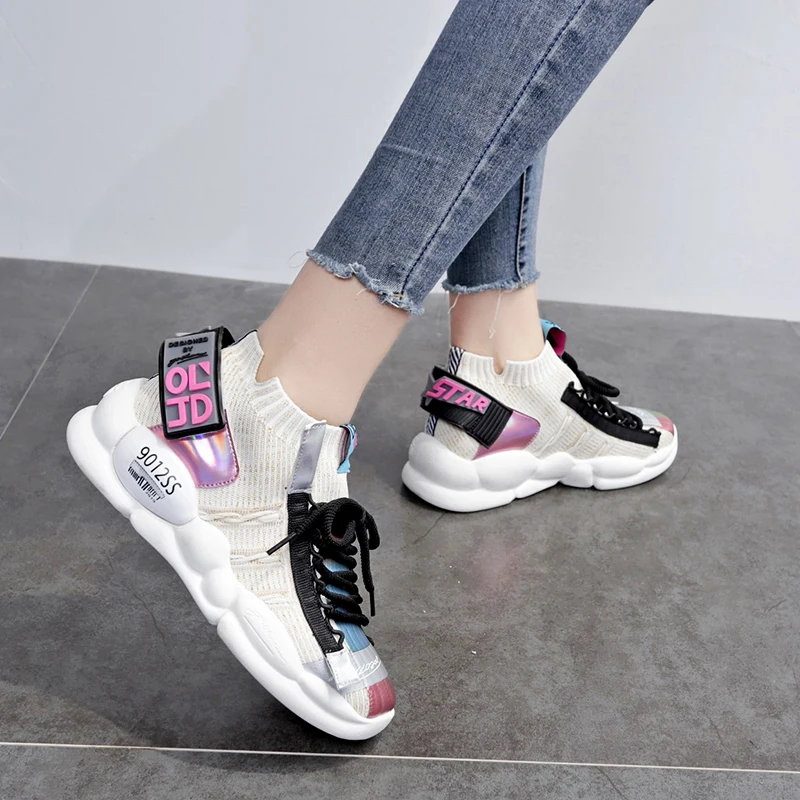 Женские кроссовки ручной работы Женская сетчатая обувь черные Уличная для бега