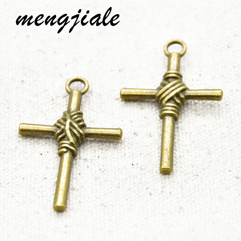 

8pcs Two Color Cross Charms Alloy Metal Religion Pendants For DIY Handmade Jewelry Accessories Making 40*25mm