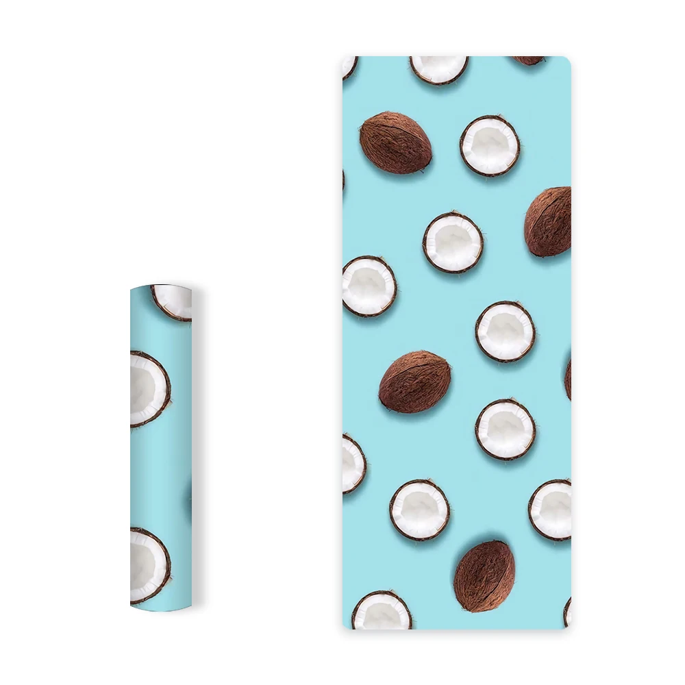 TPE цветной коврик для йоги с принтом пищевой серии не скользящий без запаха