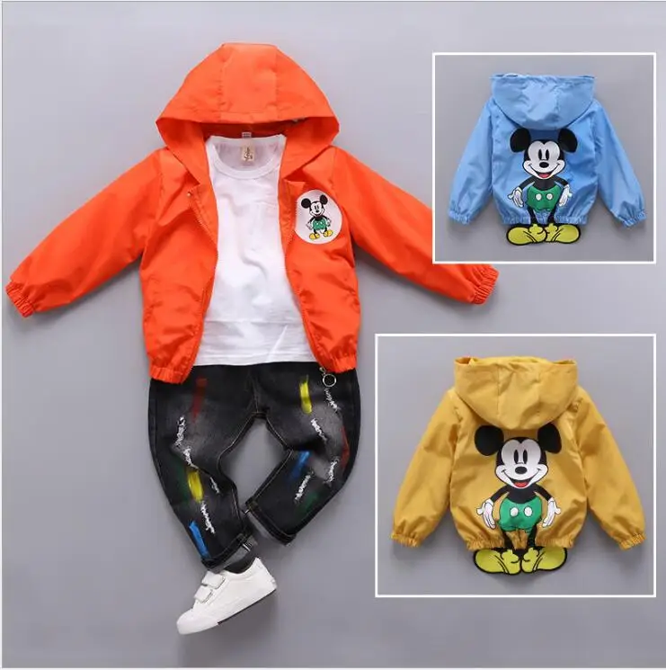 Весенне-осенние куртки для мальчиков новые модные детские пальто с капюшоном и