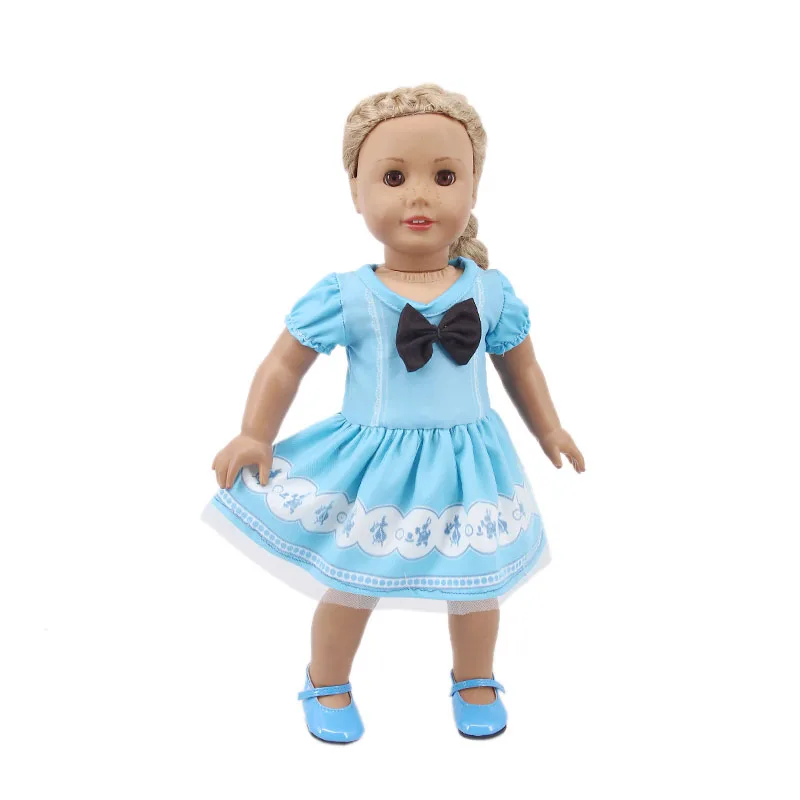 Платье принцессы Эльзы из мультфильма Фрозен для куклы Дисней на 18-дюймовую (43 см) американскую девочку или новорожденную куклу-ребенка из России.