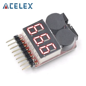 Новый индикатор 1-8S Lipo Li-Ion Fe напряжения батареи 2 в 1 тестер низкого напряжения зуммер сигнализация для радиоуправляемого автомобиля лодки светодиод 3,7-30 в двойной динамик