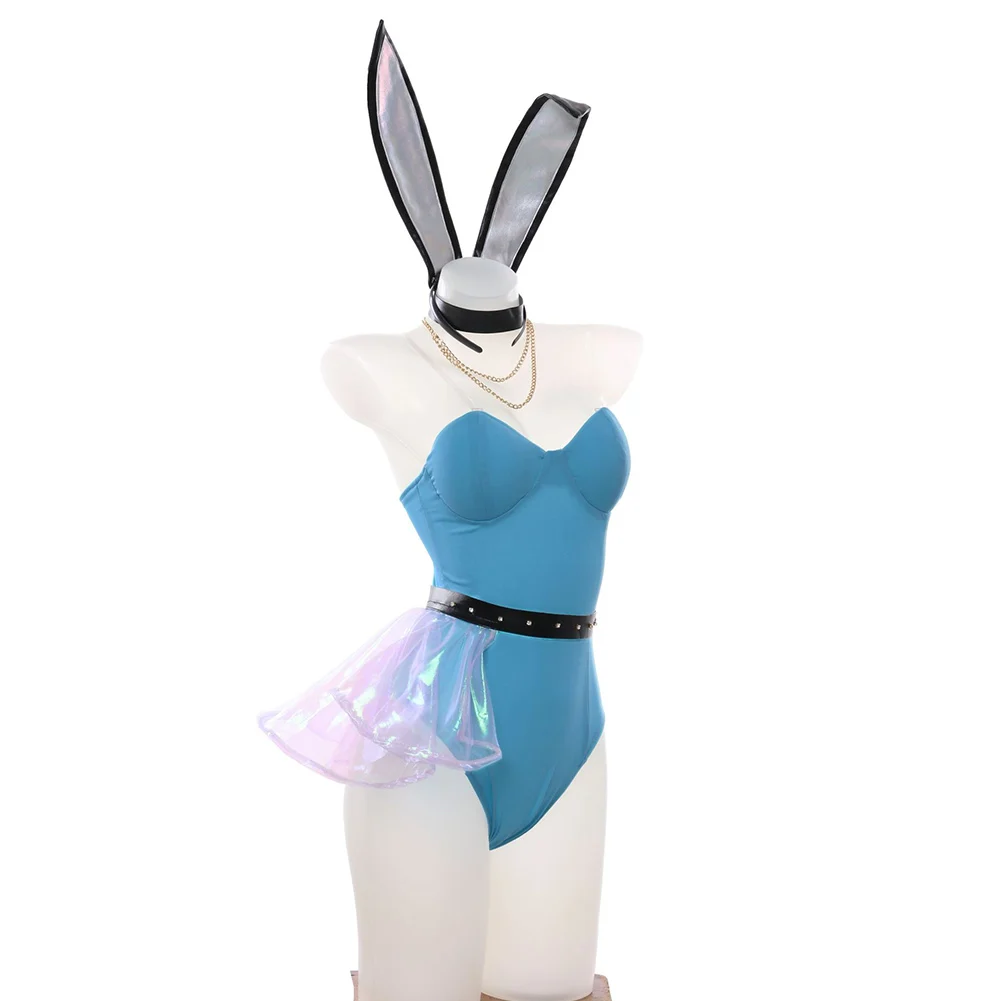 Костюм для косплея Seraphine LOL KDA Bunny Girl сексуальные костюмы на Хэллоуин комбинезон с