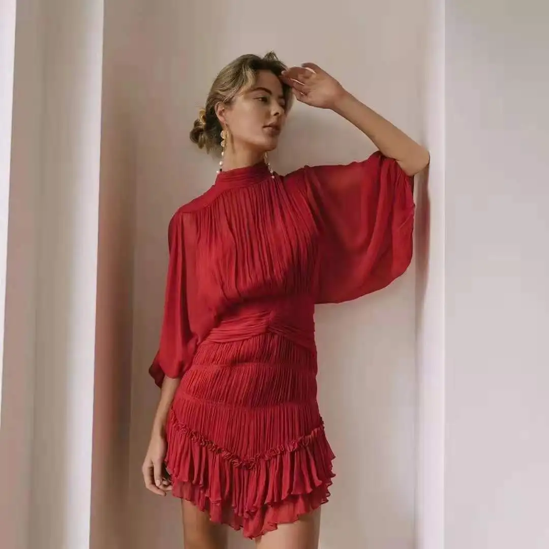 

2021 Long Sleeve Women Vintage Defined Waist Autumn Women Mini Dress