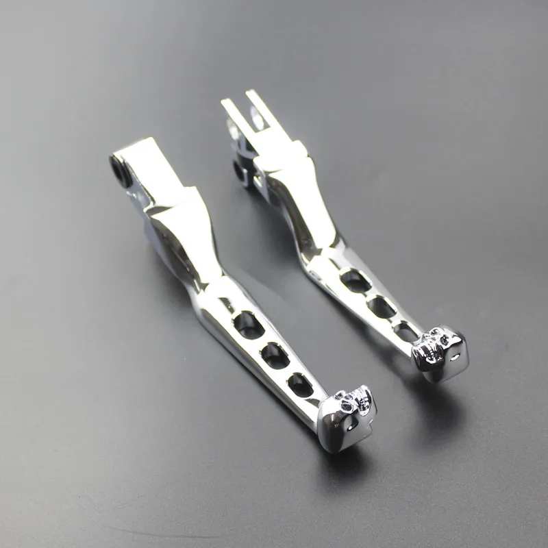 

Pair Chrome Motorcycle Skull Brake Clutch Levers Handle Lever For Harley FLSTSC Softail Springer Classic FLSTF Fat Boy