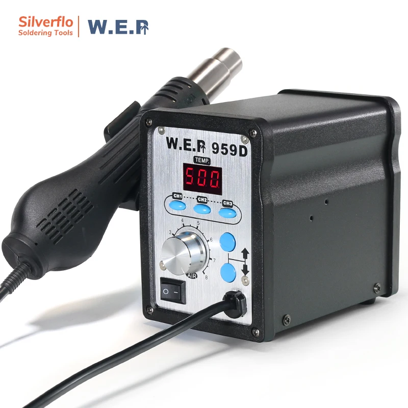 Паяльная станция WEP 959D Термофен с преобразователем температуры для починки