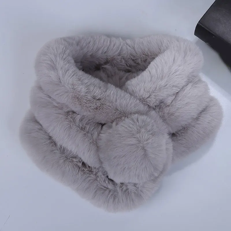 

Luxury Shawl fashion cute fairy Scarves women Winter Faux Fur Warm Scarf Fashion Soft Plush Thicken Snood Fluffy Scarves