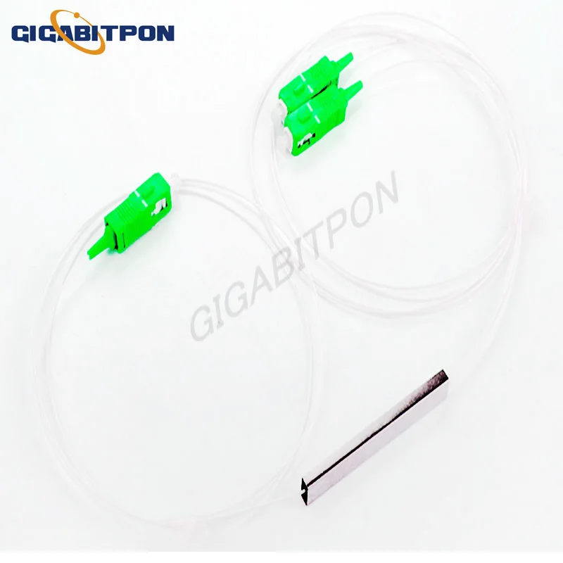 1*2 0.9mm 1M steel tube mini PLC barrier-free splitter with SC/APC connector 1.5m long steel tube splitter with connection coupl