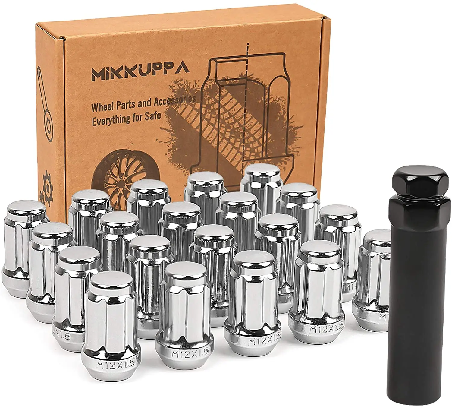 20 шт. шлицевые гайки M12x1.5 для Fusion/Focus/eshiper хромированные закрытые колеса|Гайки и