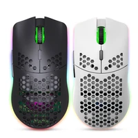 usb rechargeable notebook desktop mice t66 honeycomb lightweight rgb backlit 2 4ghz wireless mouse for home office