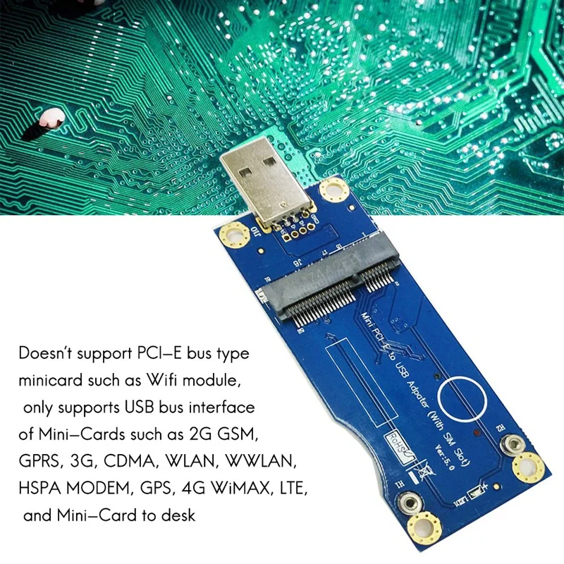 Мини-адаптер PCI-E на USB со слотом для SIM-карты модуля WWAN/LTE 3G/4G плата адаптера