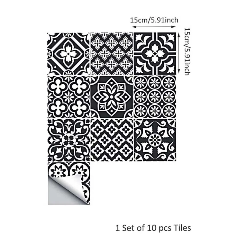 

Vintage Ceramic Tile Diy Creative Splicing Decorative Wall Bedroom Decoration Stickers On The Wall Nordic Desk Decor