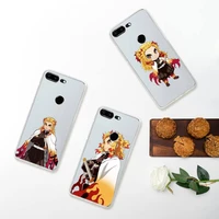 demon slayer kyojuro rengoku phone case transparent for huawei honor a x v 9 8 10 20 i s max note pro mate lite