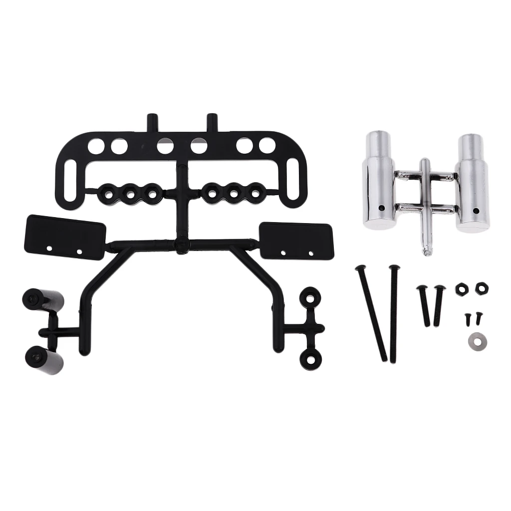 

1/10 RC Racing Car Accessories - Double Tip Pipes with License Bracket