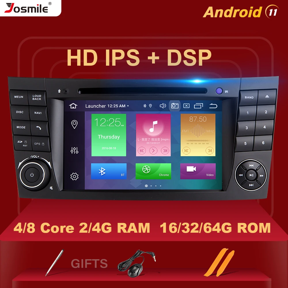 

4GB RAM Android 11 Car DVD Player For Mercedes Benz E-class W211 E200 E220 E300 E350 E240 E280 CLS CLASS W219 Multimedia Radio