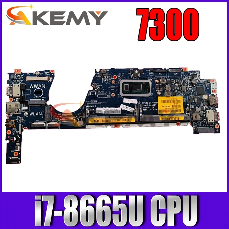 

FOR DELL Laptop motherboard SRF9W i7-8665U CPU with CN-0174H6 0174H6 174H6 LA-G861P 100% working well