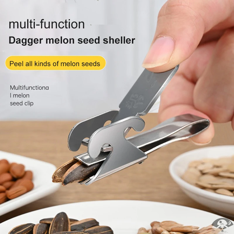 

Melon Seeds Opener Clamp Peeler Stainless Steel Walnut Pine Peanut Sheller Folder Kitchen Nut Seed Sheller Tool Accessories