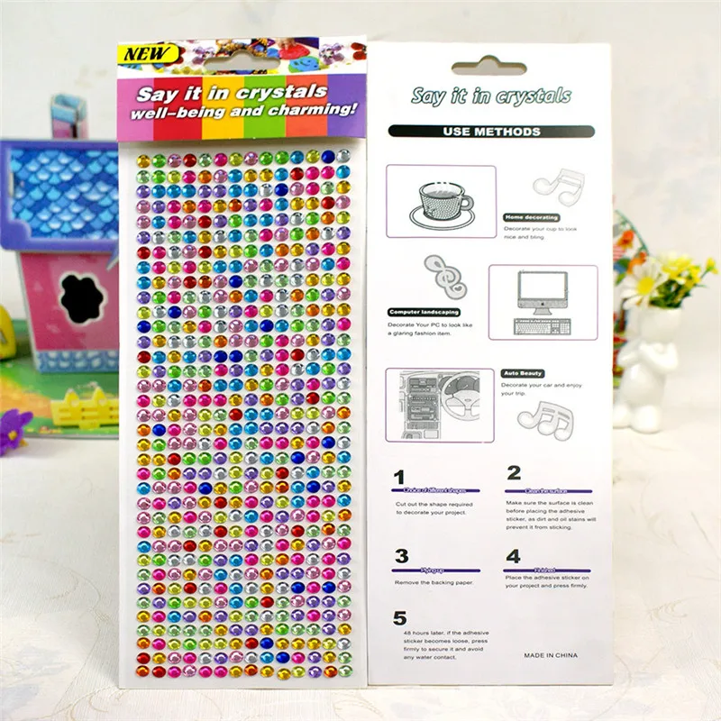 3 мм 6 круглые наклейки со стразами сделай сам ручная работа 3d стикер с