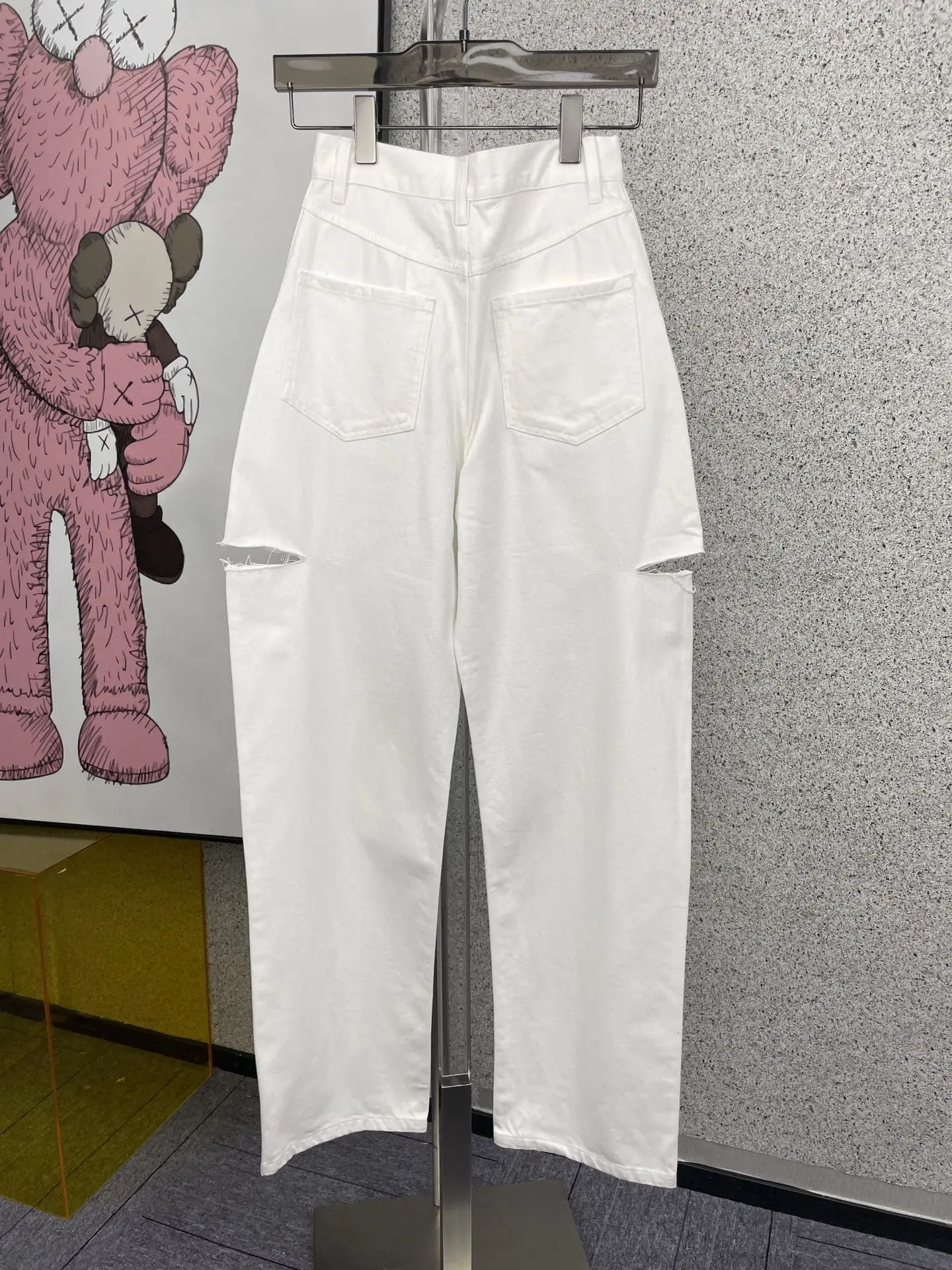 Spring New 2021SS Women Casual White Cut Hole Denim Pants Ladies Fashion Jeans Ddxgz2 3.04