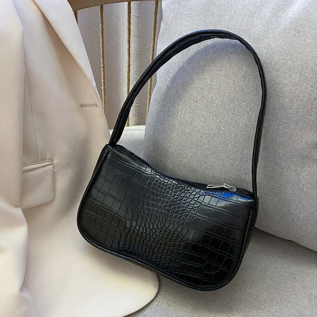 

LITTHING Retro Alligator Pattern Women Messenger Bag Handbags PU Leather Street Casual Solid Zipper Shoulder Bags Bolsa Mujer