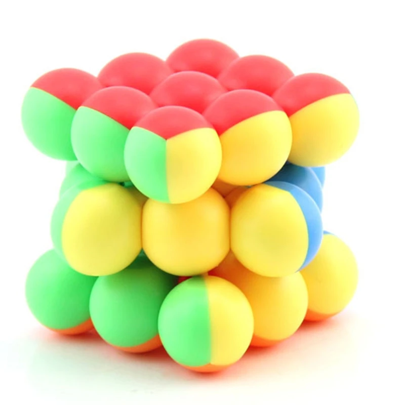 3x3x3 Children Colorful Magic Cube Toys Round Bead Ball Speed Puzzle Educational Toy Anti Stress Fidgets for Adults Kid | Игрушки и