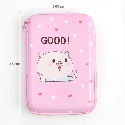 pig-big EVA Kawaii школьный пенал большой футляр для хранения ручки для девочек и мальчиков Милая коробка с канцелярскими принадлежностями комплект коробка художественные принадлежности - Цвет: pig-big