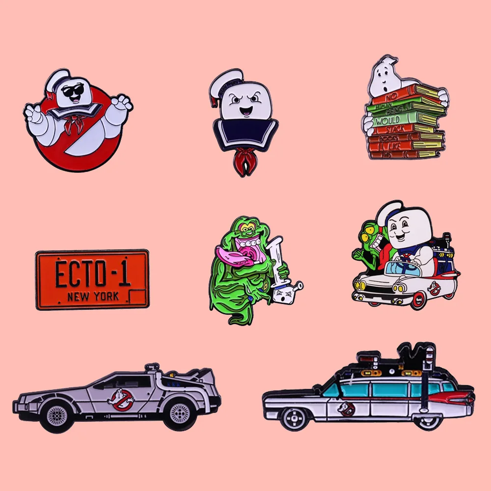 Зефирный человек Ghostbusters эмалевая брошь на булавке значок солнцезащитные очки из
