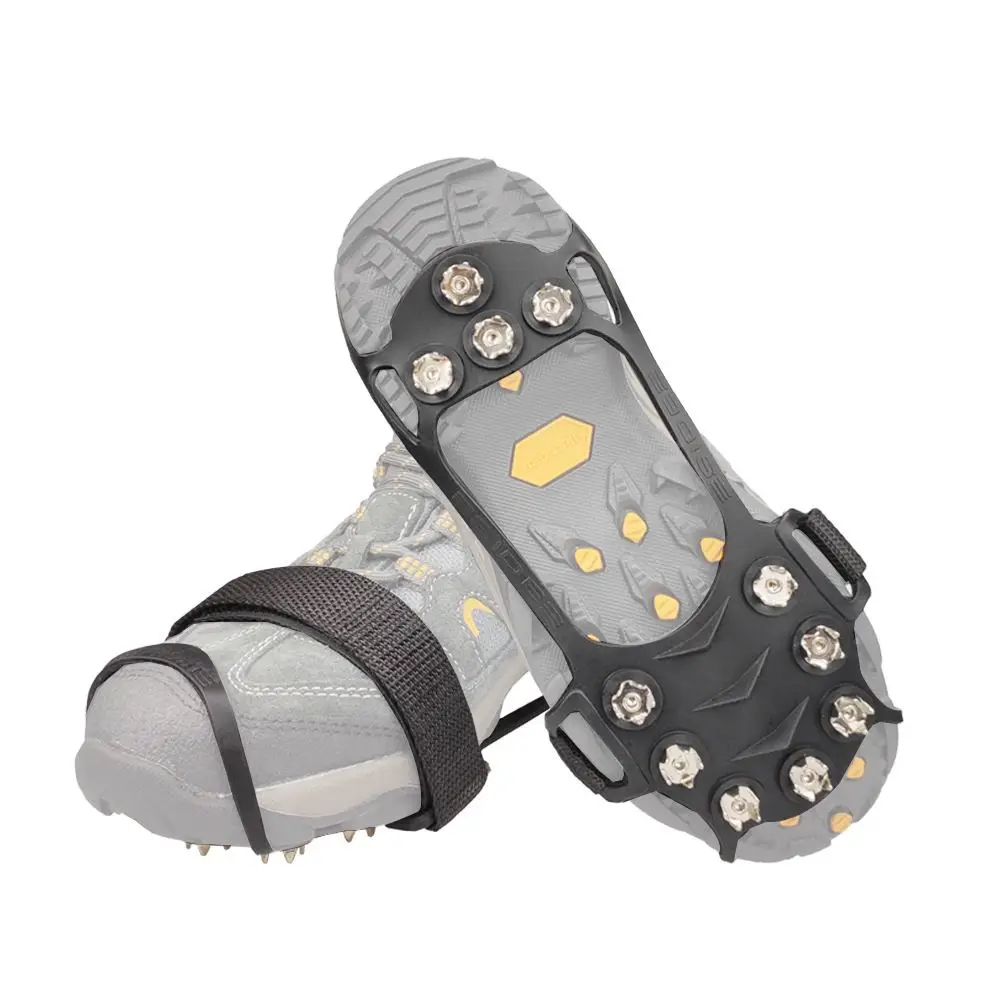 

1 Pair Outdoor Sports Climbing Snow Ice Shoe Spikes Skiing Shoes Anti-Skid Crampons Spiked Shoes 11 Studs