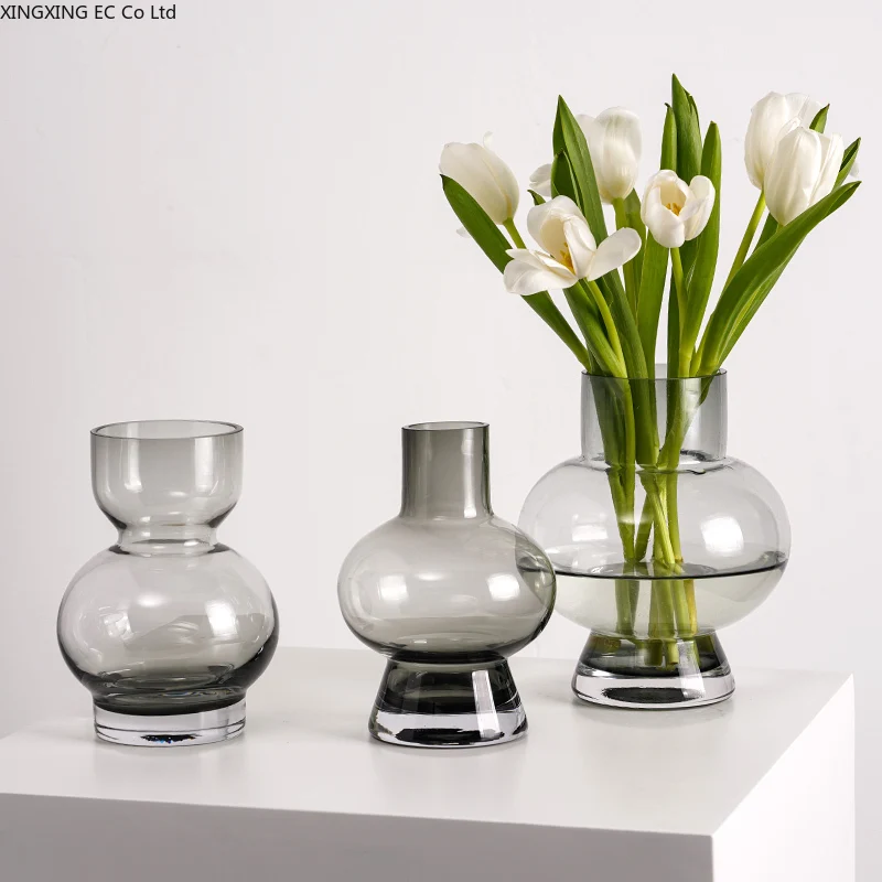 

Современная Минималистичная прозрачная стеклянная ваза, украшения, скандинавский светильник для гостиной, роскошные аксессуары для гидропонных цветов