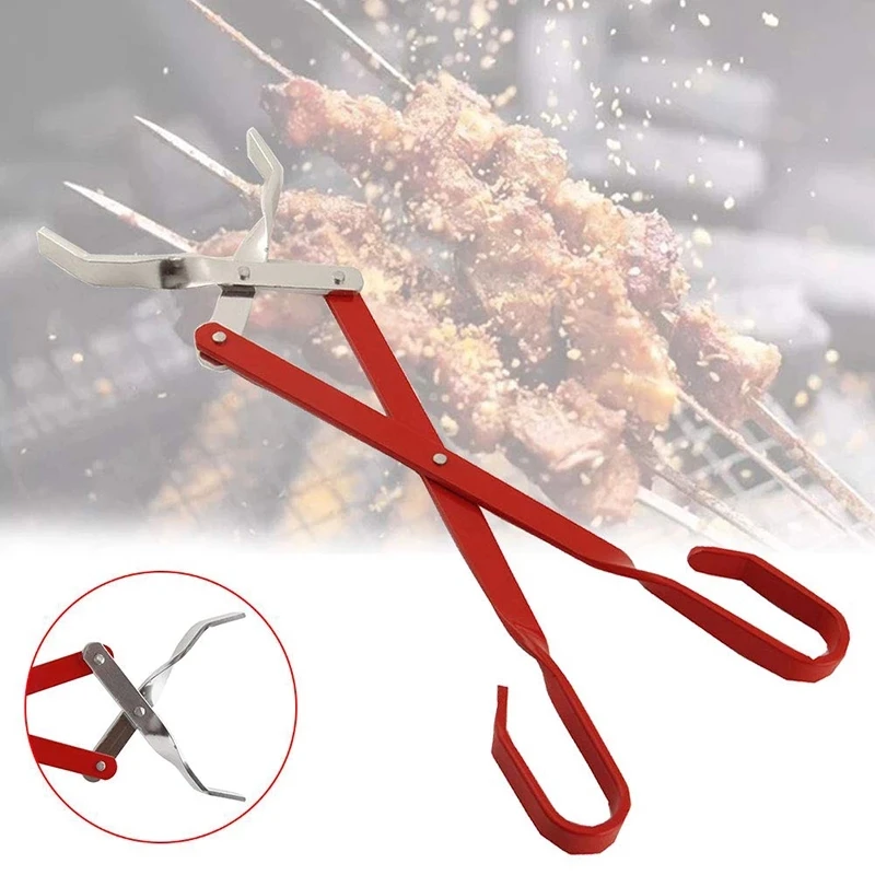 Карбоновый щипцы YOMEEI для барбекю угля алюминиевые плоскогубцы пластиковая ручка