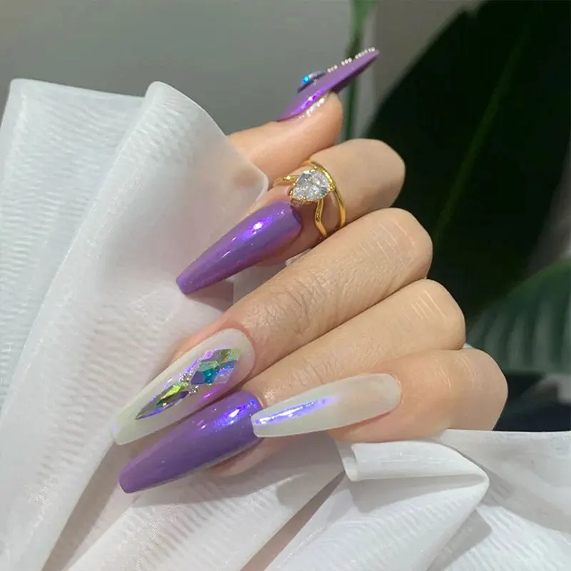 Голографический Сияющий пигментный порошок для ногтей Aurora Solid Nail Glitter Гель-лак