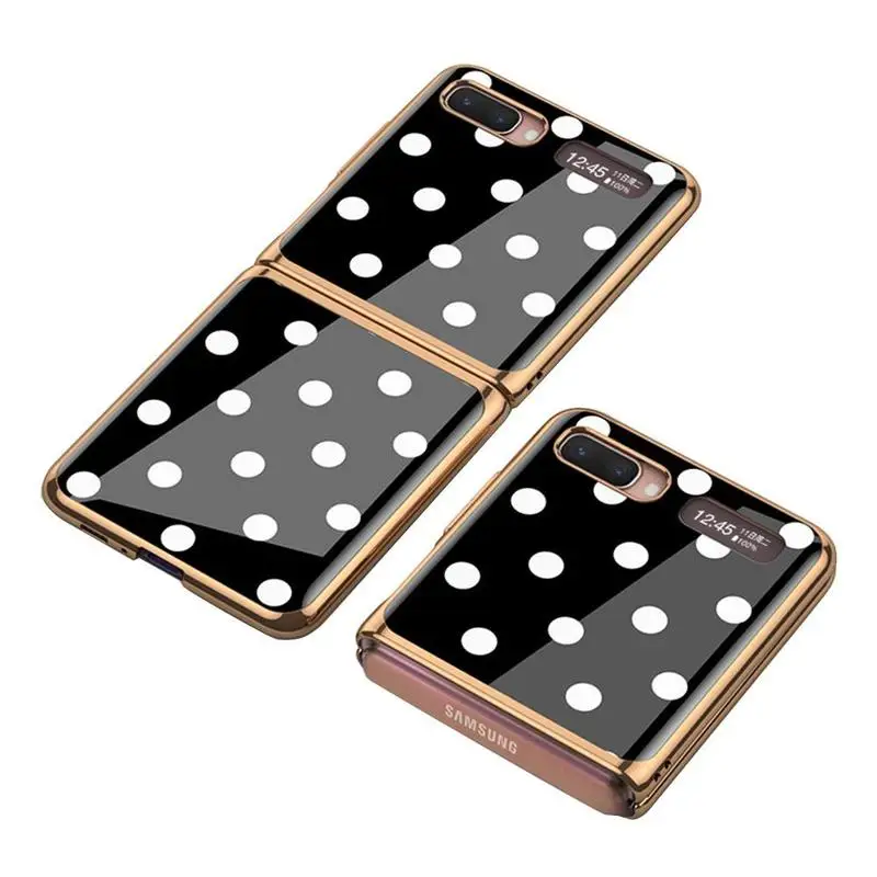 

Luxury Electroplate Frame Rainbow Glass Case For Samsung Galaxy Fold 5G Case Hard Plexiglass Protective Cover For Galaxy Fold
