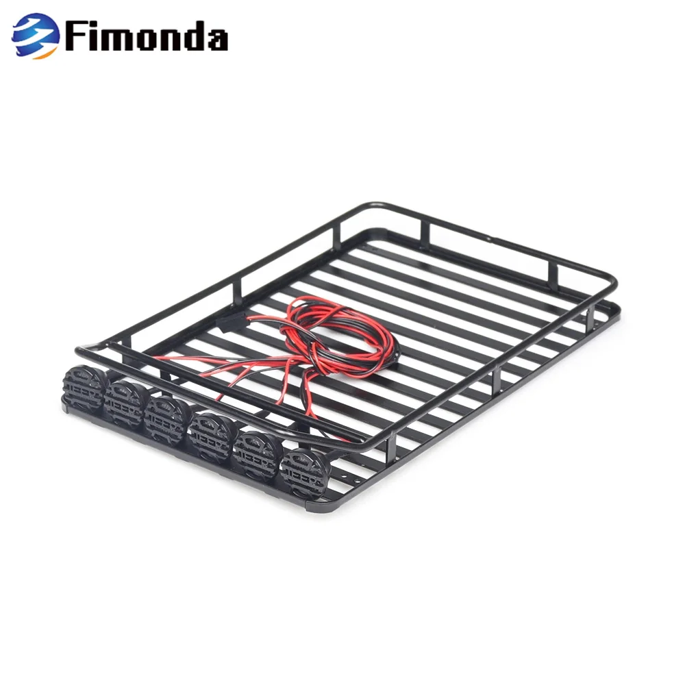 

Metal Roof Luggage Rack with Light for 1/10 RC Crawler Car TRX4 Axial SCX10 Wraith D90 D110 TAMIYA CC01 Upgrade Parts